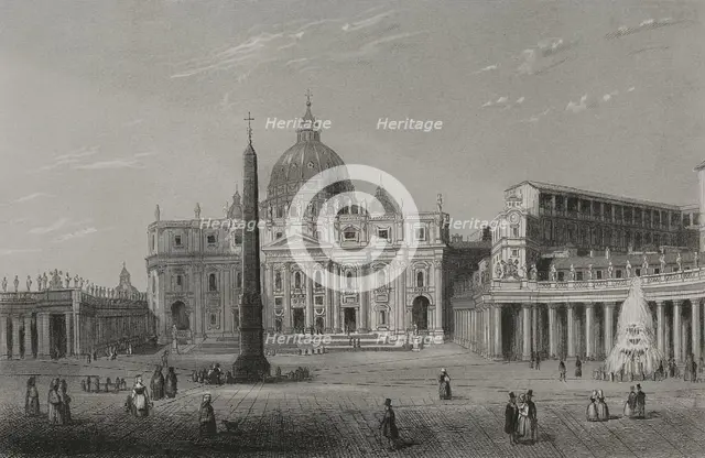 Basilica of Saint Peter, Vatican City, Rome, 1856. Creator: Unknown.