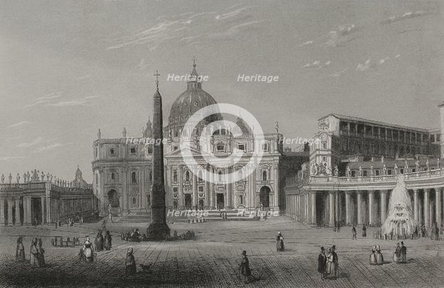 Basilica of Saint Peter, Vatican City, Rome, 1856. Creator: Unknown.