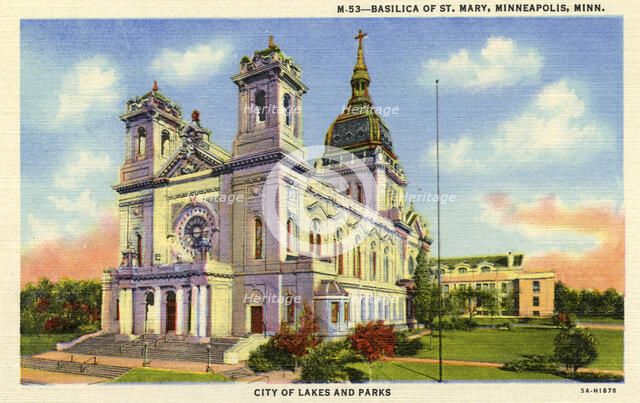 Basilica of St Mary, Minneapolis, Minnesota, USA, 1935. Artist: Unknown