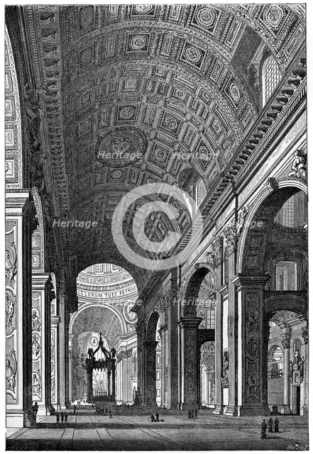 Basilica of St Peter's, Rome, (1870). Artist: Unknown