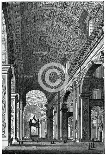 Basilica of St Peter's, Rome, (1870). Artist: Unknown