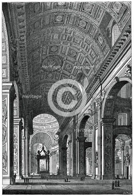 Basilica of St Peter's, Rome, (1870). Artist: Unknown