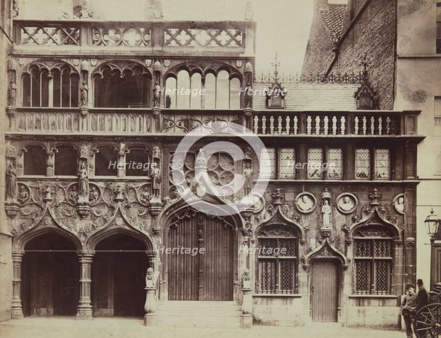 Basilica of the Holy Blood at Burg Square, Bruges, 1880-1890.  Creator: Unknown.