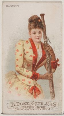 Bassoon, from the Musical Instruments series (N82) for Duke brand cigarettes, 1888., 1888. Creator: Schumacher & Ettlinger