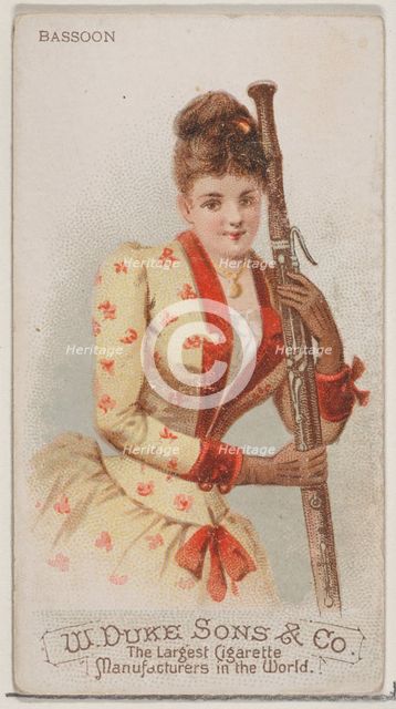 Bassoon, from the Musical Instruments series (N82) for Duke brand cigarettes, 1888., 1888. Creator: Schumacher & Ettlinger.