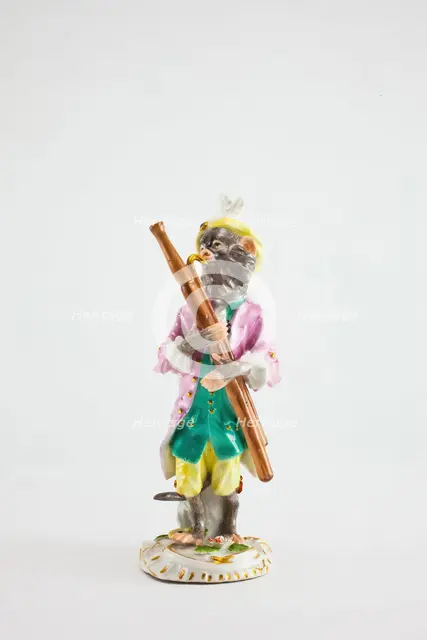 Bassoon Player for the Monkey Band, Meissen, c. 1765. Creators: Meissen Porcelain, Johann Joachim Kaendler.