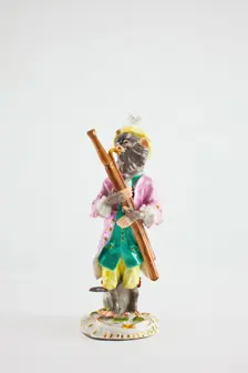 Bassoon Player for the Monkey Band, Meissen, c. 1765. Creators: Meissen Porcelain, Johann Joachim Kaendler