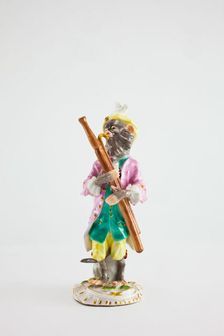 Bassoon Player for the Monkey Band, Meissen, c. 1765. Creators: Meissen Porcelain, Johann Joachim Kaendler