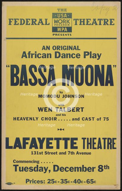 Bassa Moona, New York, 1936. Creator: Unknown.