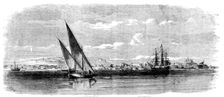 Bassadore, the British Station and Depot, in the Persian Gulf - from a sketch by an officer..., 1857 Creator: Richard Principal Leitch
