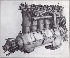 Basse & Selve BuS IV aircraft engine (German) from World War 1, induction side, 1918. Creator: Air Ministry