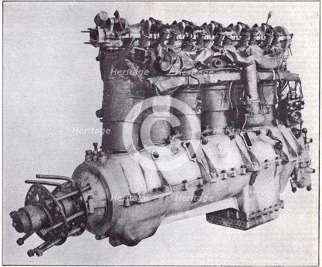 Basse & Selve BuS IV aircraft engine (German) from World War 1, induction side, 1918.  Creator: Air Ministry.