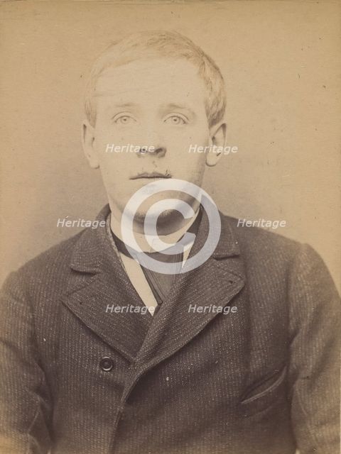 Bassille. Maurice, Eugène. 19 ans, né à Paris Ille. Portefeuilliste. Anarchiste. 9/3/94., 1894. Creator: Alphonse Bertillon.