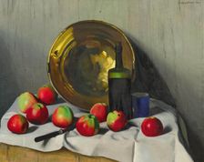 Bassine de cuivre et pommes, 1924. Creator: Vallotton, Felix Edouard (1865-1925)