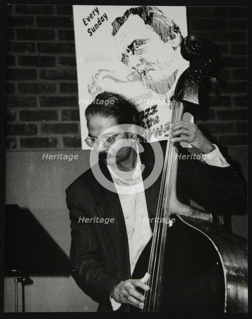 Bassist Val Mannix playing at The Fairway, Welwyn Garden City, Hertfordshire, 1998. Creator: Denis Williams.