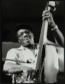 Bassist Major Holley, Beaulieu, Hampshire, July 1977. Creator: Denis Williams