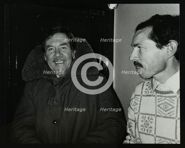Bassist Spike Heatley (left) at The Bell, Codicote, Hertfordshire, December 1986. Creator: Denis Williams.