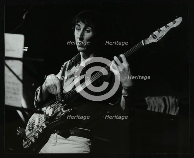 Bassist Steve Cook playing at The Stables, Wavendon, Buckinghamshire. Creator: Denis Williams.