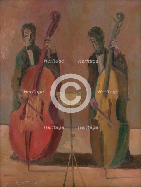 Bassists, 1945. Creator: Bedrich Hoffstädter.