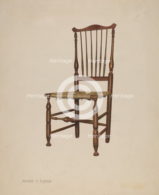 Bastard Windsor Chair, c. 1939. Creator: Magnus S. Fossum.