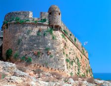Bastion walls, the Fortezza, Rethymnon, Crete, Greece. Creator: Peter Thompson