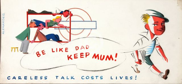 'Be like Dad keep mum! Careless talk costs lives!', World War II poster, between 1939 and 1946. Creators: Central Office of Information, Unknown, Alexander.
