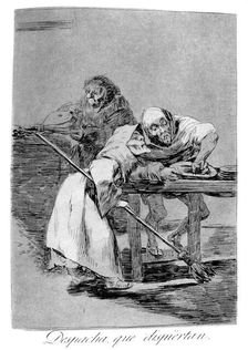 Be quick, they are waking up 1799. Artist: Francisco Goya