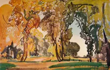 Betchworth Lane, October 1917. Artist: Evelyn Cheston