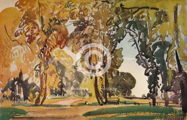 'Betchworth Lane, October', 1917.  Artist: Evelyn Cheston.