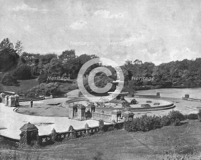 Bethesda Fountain, Central Park, New York, USA, c1900.  Creator: Unknown.