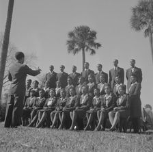 Bethune-Cookman College. Student choir singing on the campus, Daytona Beach, Florida, 1943. Creator: Gordon Parks