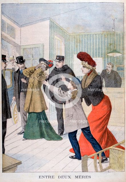 Between two mothers, 1902. Artist: Unknown