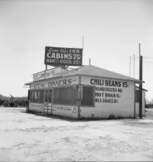 Between Tulare and Fresno on U.S. 99, 1939. Creator: Dorothea Lange