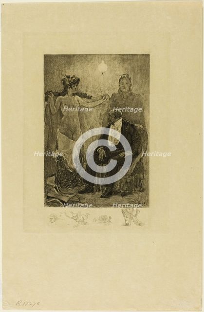 Between Acts or the Englishwoman of the New Ballet, n.d. Creator: Félicien Rops.