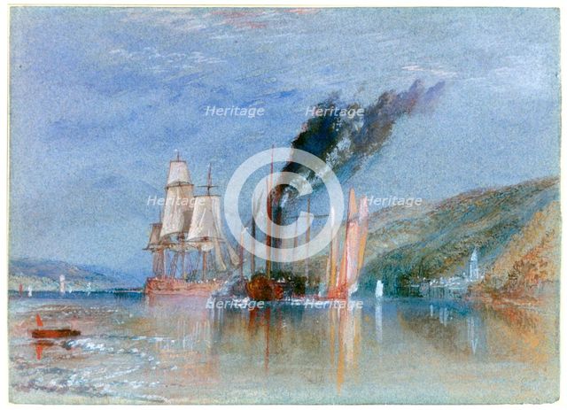 'Between Quillebeuf and Villequier', c1832. Artist: JMW Turner
