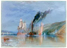 Between Quillebeuf and Villequier c1832. Artist: JMW Turner