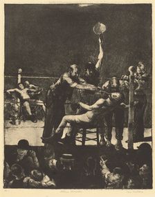 Between Rounds, large, first stone, 1916. Creator: George Wesley Bellows