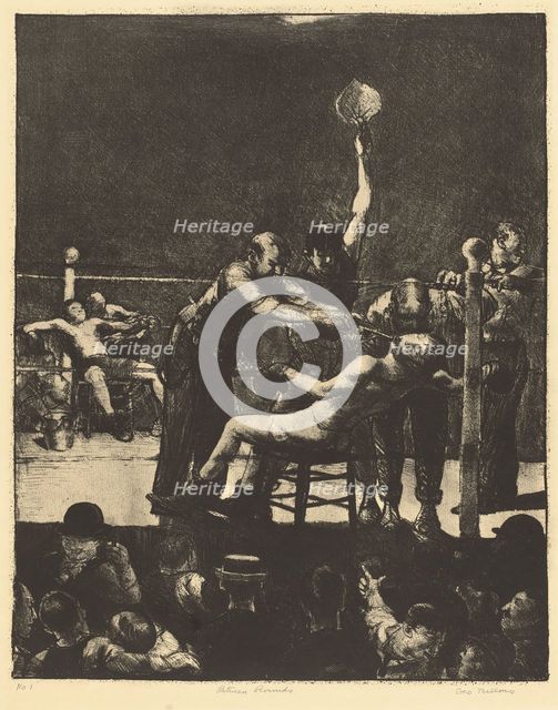 Between Rounds, large, first stone, 1916. Creator: George Wesley Bellows.