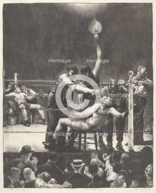Between Rounds, small, second stone, 1923. Creator: George Wesley Bellows.