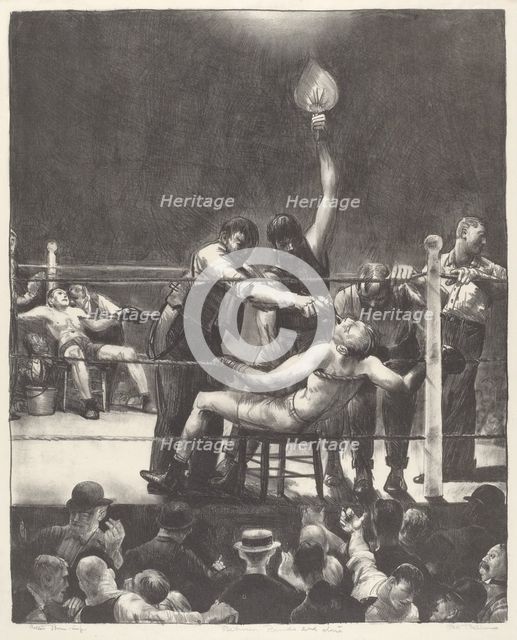 Between Rounds, small, second stone, 1923. Creator: George Wesley Bellows.