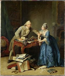 Between science and family, ca 1775. Artist: Kraus, Georg Melchior (1737-1806)