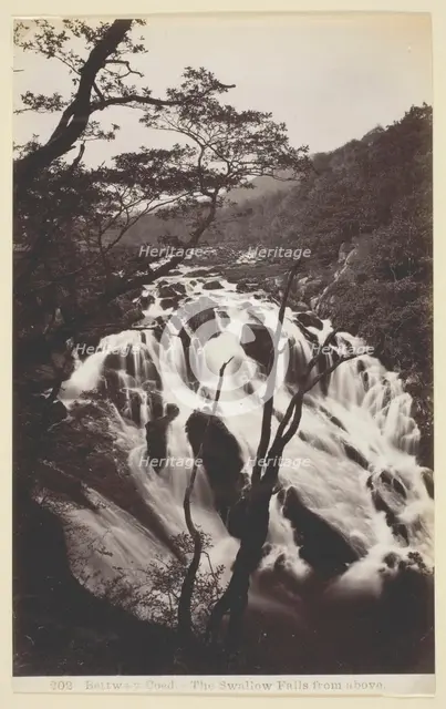Bettws-y Coed, The Swallow Falls from Above, 1860/94. Creator: Francis Bedford.