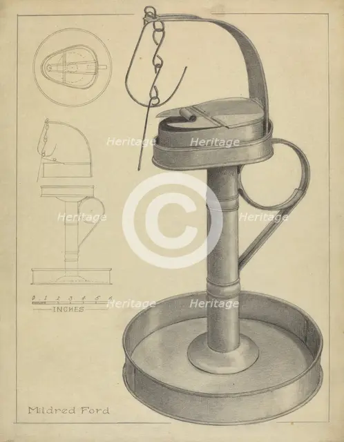 Betty Lamp and Stamp, c. 1936. Creator: Mildred Ford.