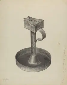 Betty Lamp and Stand, c. 1940. Creator: Amelia Tuccio