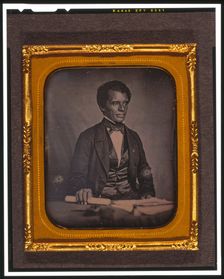 Beverly Page Yates, half-length portrait, facing slightly right, seated..., between 1856 and 1858. Creator: Augustus Washington
