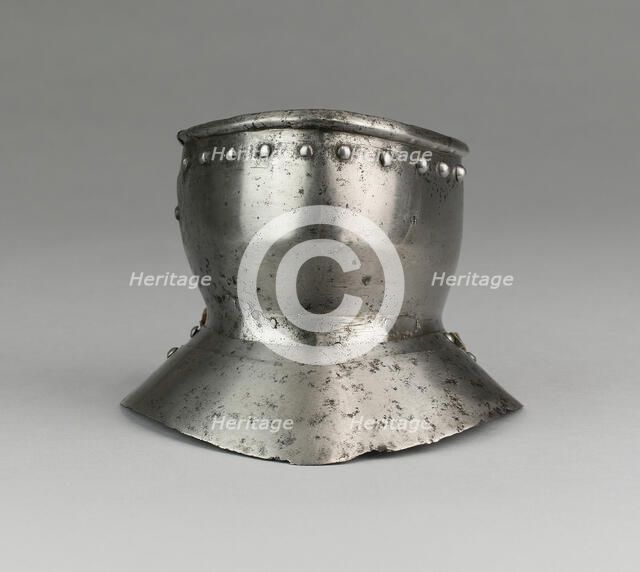 Bevor ("Falling Buff") with Two Gorget Pieces, Europe, c. 1500. Creator: Unknown.