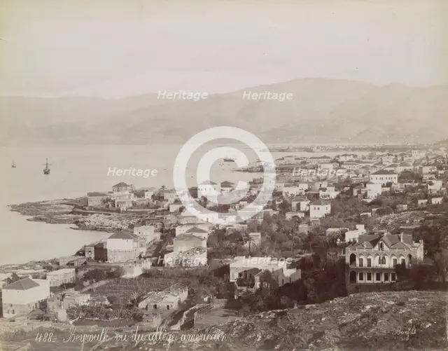 Beyrouth. Vu du collège américain, ca. 1870. Creator: Felix Bonfils.