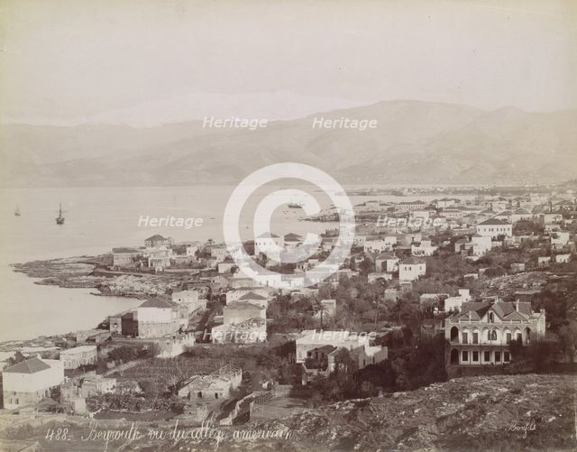 Beyrouth. Vu du collège américain, ca. 1870. Creator: Felix Bonfils.