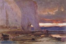 Beach and Cliffs 19th century. Artist: Edwin Ellis