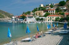 Beach, Assos, Kefalonia, Greece. Creator: Peter Thompson